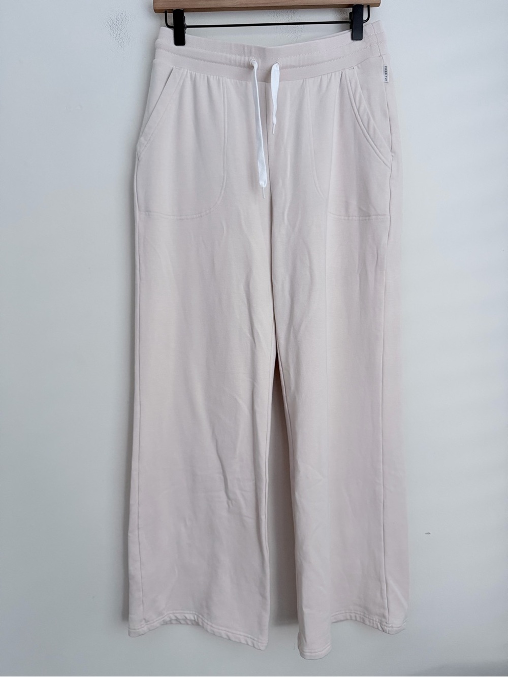 Free Fly Apparel Cream fleece Wide-Leg Drawstring sweatpants bamboo lightweight